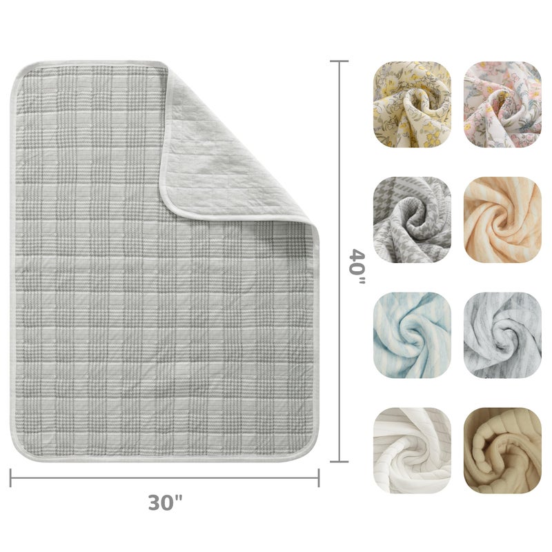 NTBAY Jersey Cotton Quilted Toddler Blanket, Breathable and Warm for Boys and Girls Baby Blanket, 30x40 Inches, Grey Grid - Image 2