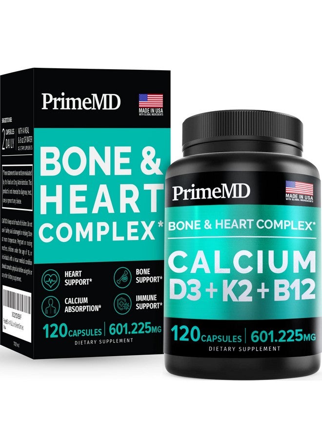 PrimeMD 4In1 Calcium 600 Mg With Vitamin D3 K2 B12 Vitamin D3 K2 5000 Iu Supplement For Heart Bone & Immune Support Calcium Supplements For Women & Men Glutenfree Nongmo Vegan Friendly(120 Count) - Image 2