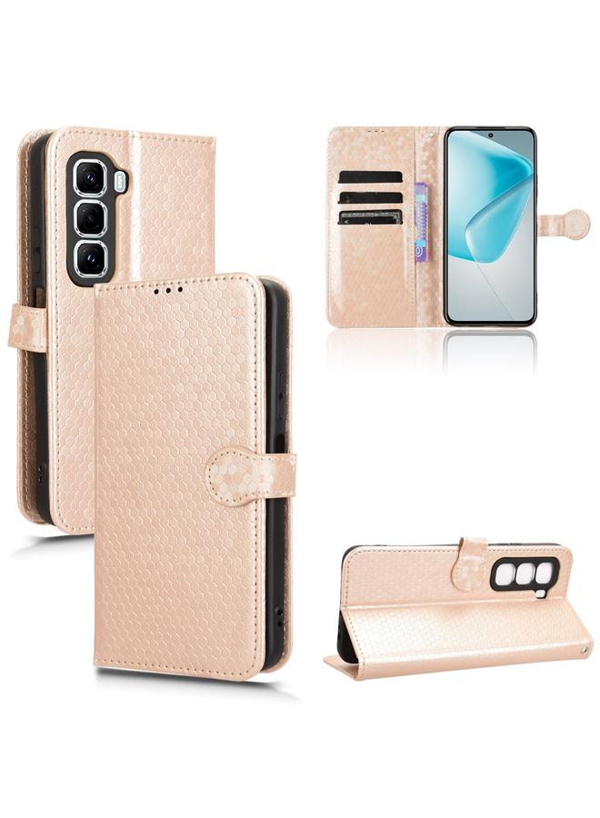 Zaboon Case For Infinix Hot 50 Pro 4G Honeycomb Dot Texture Leather Phone Case - Image 1