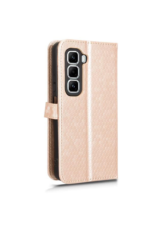 Zaboon Case For Infinix Hot 50 Pro 4G Honeycomb Dot Texture Leather Phone Case - Image 3