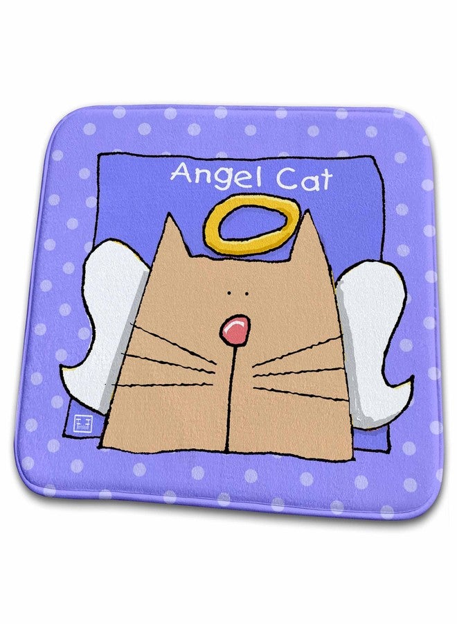 3DROSE Dish Drying Mat - Angel Tan Cat Cute Cartoon Pet Loss Memorial Memorials Cats - Image 1