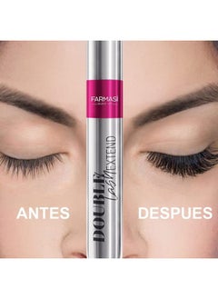 FARMASI FARMASI Double Lash Extend Mascara, Eyelash Lengthening Applicator, Natural Lengthening and Thickening Effect No Clumping, Buildable, Defining, Curling, 0.41 fl. Oz / 12 ml (Black)  - Image 5