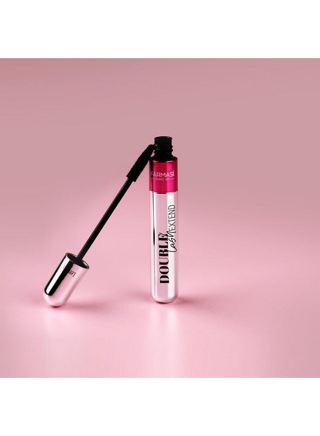 FARMASI Double Lash Extend Mascara, Eyelash Lengthening Applicator, Natural Lengthening and Thickening Effect No Clumping, Buildable, Defining, Curling, 0.41 fl. Oz / 12 ml (Black) - Image 2