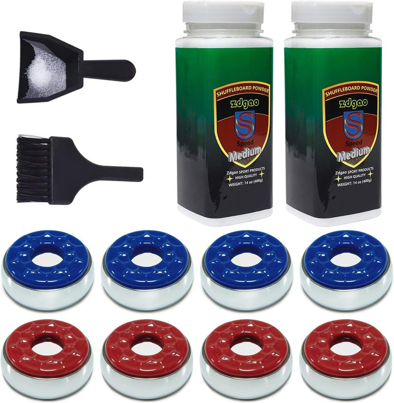 YDDS Shuffleboard Pucks w/ 2 Cans Shuffleboard Wax, Mini Dustpan and Brush for Shuffleboard Table, Complete Shuffleboard Accessories Bundle - Image 4