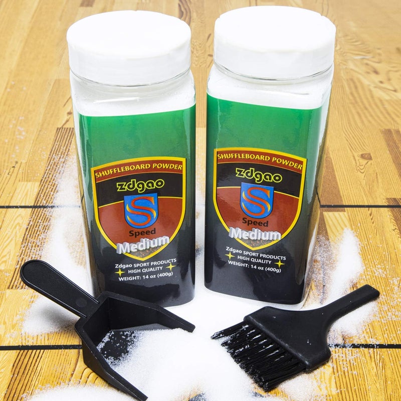 YDDS Shuffleboard Pucks w/ 2 Cans Shuffleboard Wax, Mini Dustpan and Brush for Shuffleboard Table, Complete Shuffleboard Accessories Bundle - Image 3