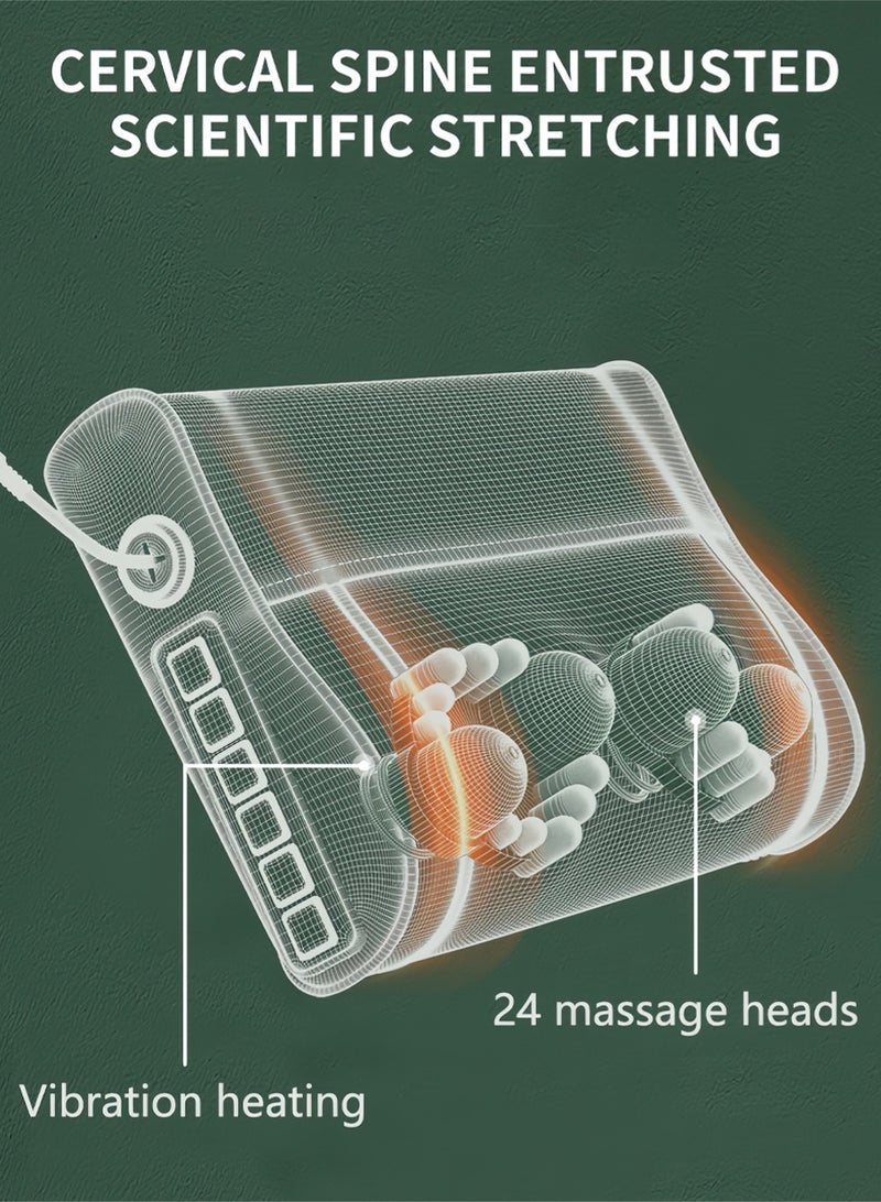 ليون هوم وسادة عنق للتدليك، مدلك الكتفين والظهر، مزود بوظيفة التدفئة، يساعد على استرخاء العضلات، مناسب للاستخدام المنزلي، كهدية للرجال أو النساء أو كبار السن. - Image 3