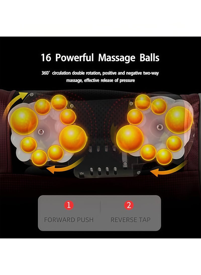 ليون هوم وسادة عنق للتدليك، مدلك الكتفين والظهر، مزود بوظيفة التدفئة، يساعد على استرخاء العضلات، مناسب للاستخدام المنزلي، كهدية للرجال أو النساء أو كبار السن. - Image 5