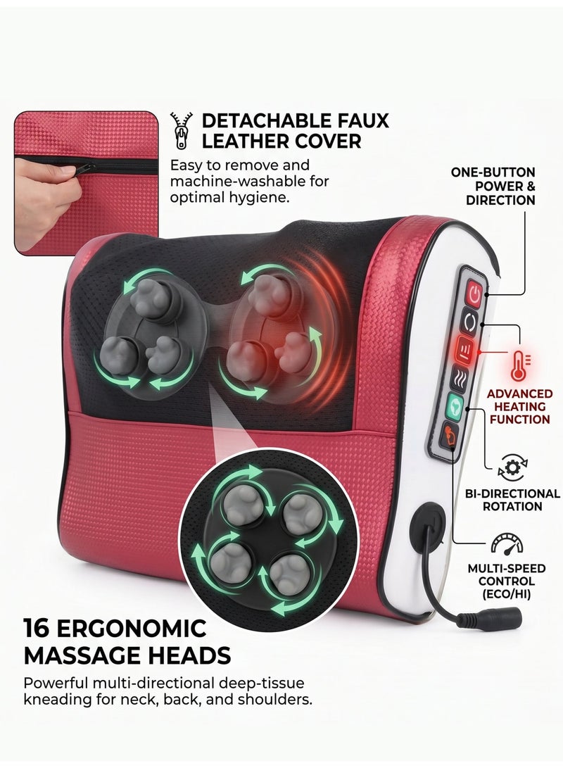 Leon Home Neck pillow massager, shoulder/back massager, with heating function, helps relax muscles, suitable for home use, as a gift for men, women, or elders. - Image 1