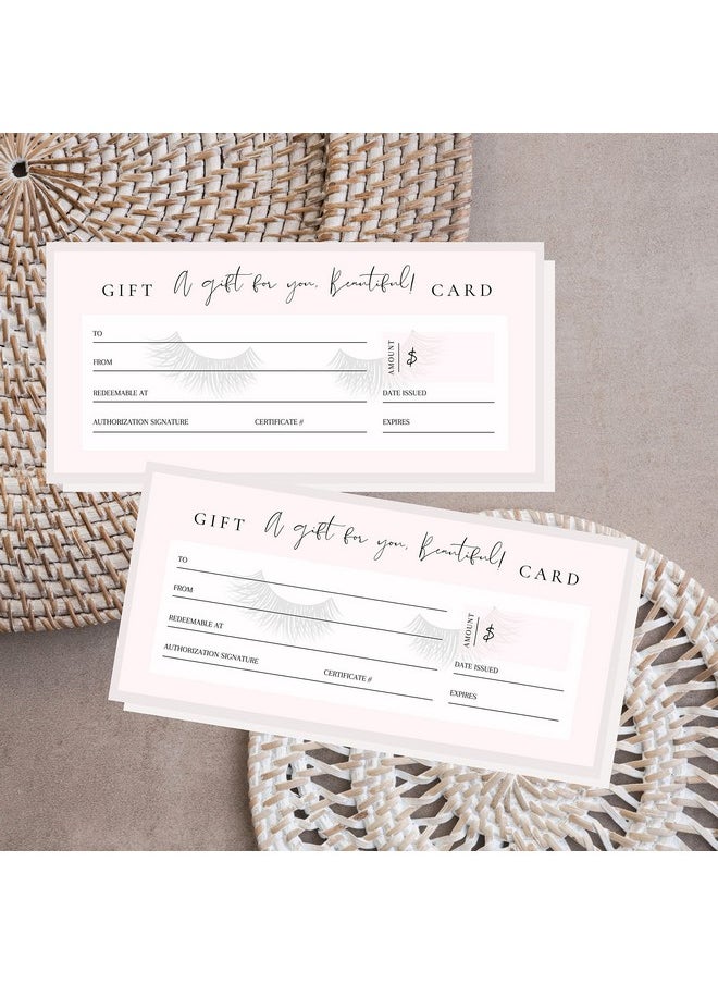 Lashicorn Blank Gift Certificates With Lashes | 30 Pack | 3.75 X 8.25" Inch Size Gift Card | Eyelash Extension Supplies | Small Business Gift Certificate | Pink & Lash Design  - Image 5