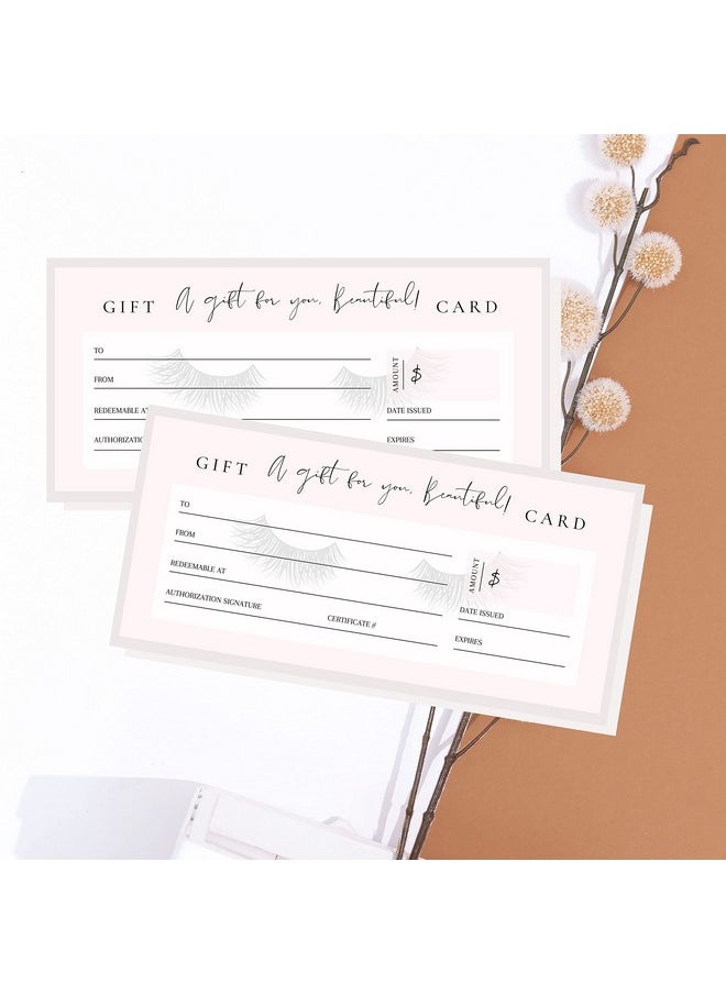 Lashicorn Blank Gift Certificates With Lashes | 30 Pack | 3.75 X 8.25" Inch Size Gift Card | Eyelash Extension Supplies | Small Business Gift Certificate | Pink & Lash Design  - Image 4