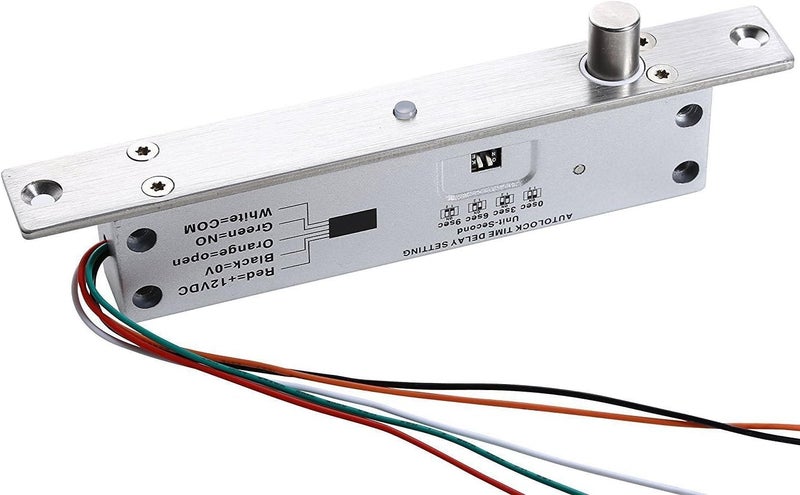 UHPPOTE Fail Secure DC12V Deadbolt Electric Drop Bolt Plug Narrow Door Lock Time Open Wire - Image 1