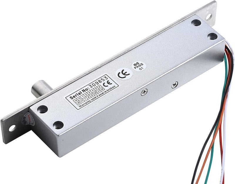 UHPPOTE Fail Secure DC12V Deadbolt Electric Drop Bolt Plug Narrow Door Lock Time Open Wire - Image 2