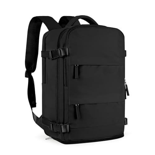coofay Large Black Travel Backpack For Women Men Airline Approved Carry On Backpack Flight Approved Waterproof Sports Luggage Backpacks Casual Daypack Small Hiking Backpacks - Image 1