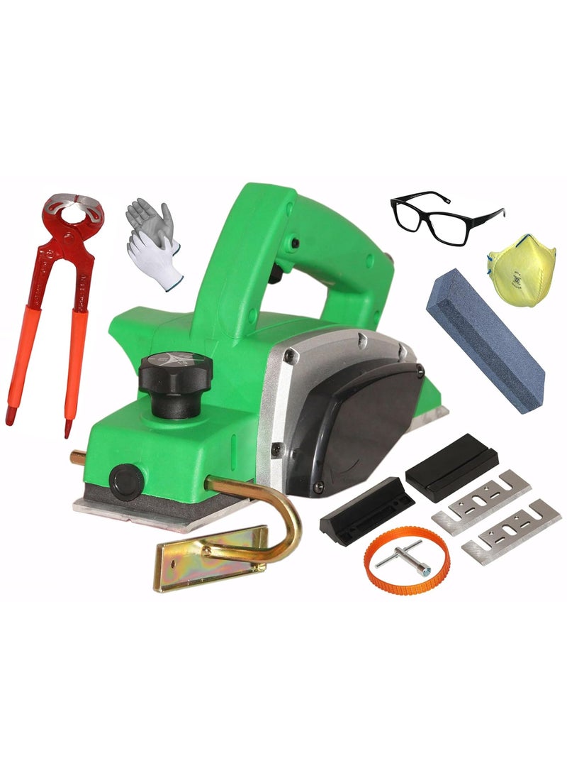 Digital Craft Digital Craft Wood Planer 1400W Machine of Carpentry HighPower MultiFunction Electric Planer Professional Woodworking Machine 82mm Electric Planer Machine8Inch Pincer PlierSharpening Stone  - Image 1
