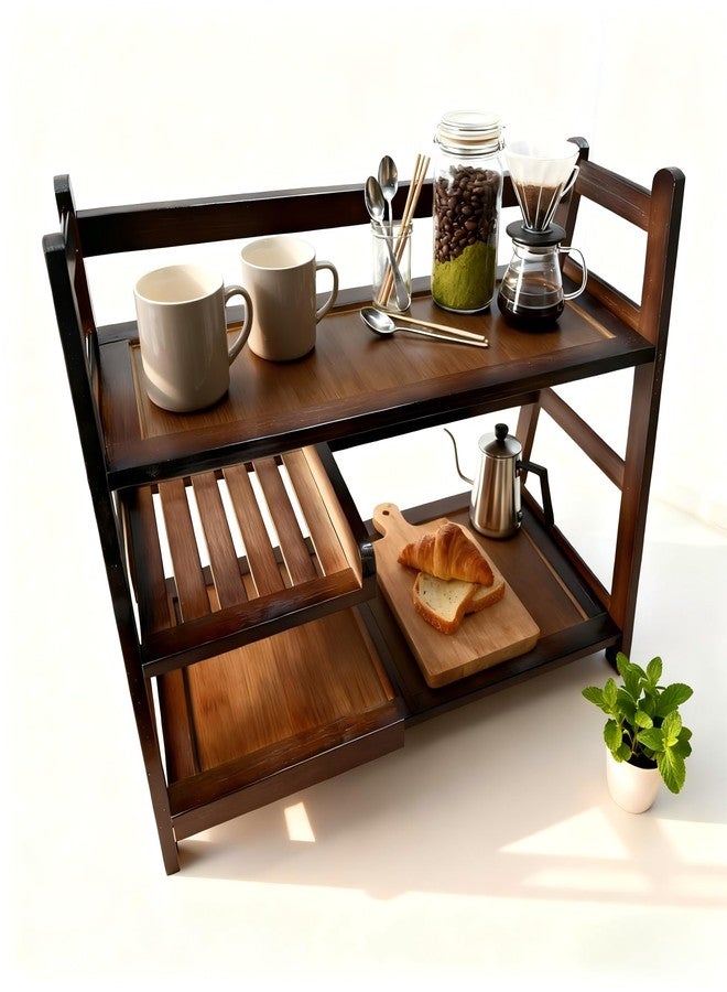 Lnncdsc Bamboo Matcha Station Organizer - Large Capacity 3-Tier Shelf, Easy to Install for Matcha and Coffee Bar Accessories, Perfect for Tea and Coffee Enthusiasts. (brown, large) - Image 4
