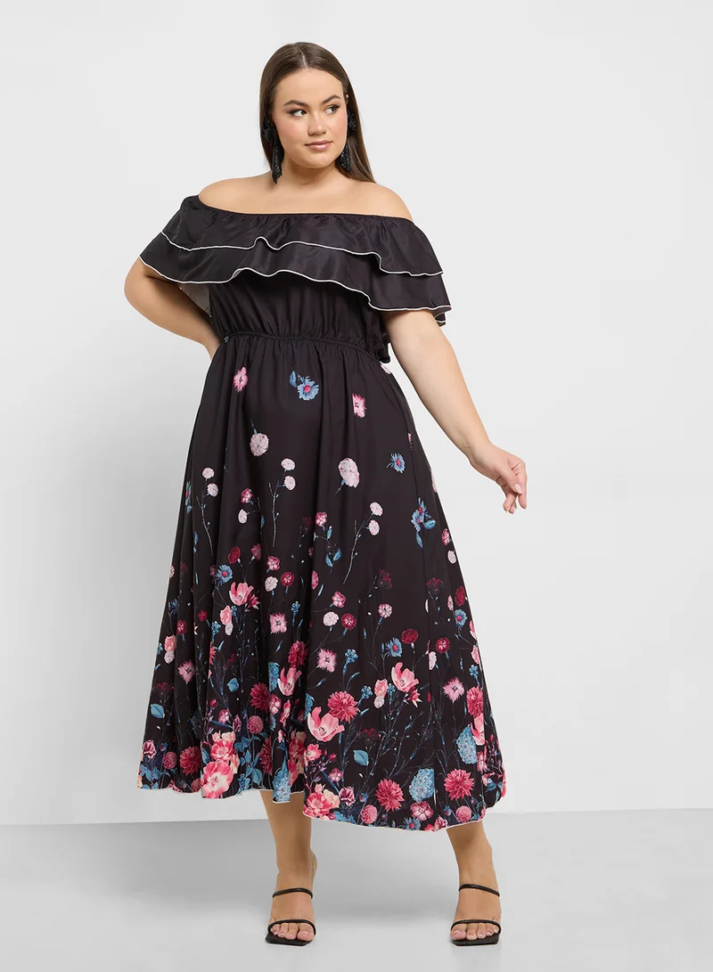Ella Plus Floral Off-Shoulder Dress