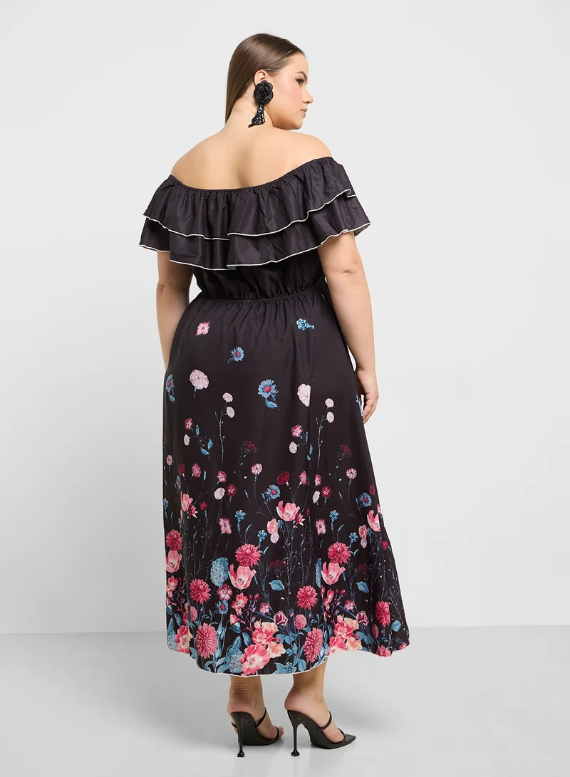 Ella Plus Floral Off-Shoulder Dress