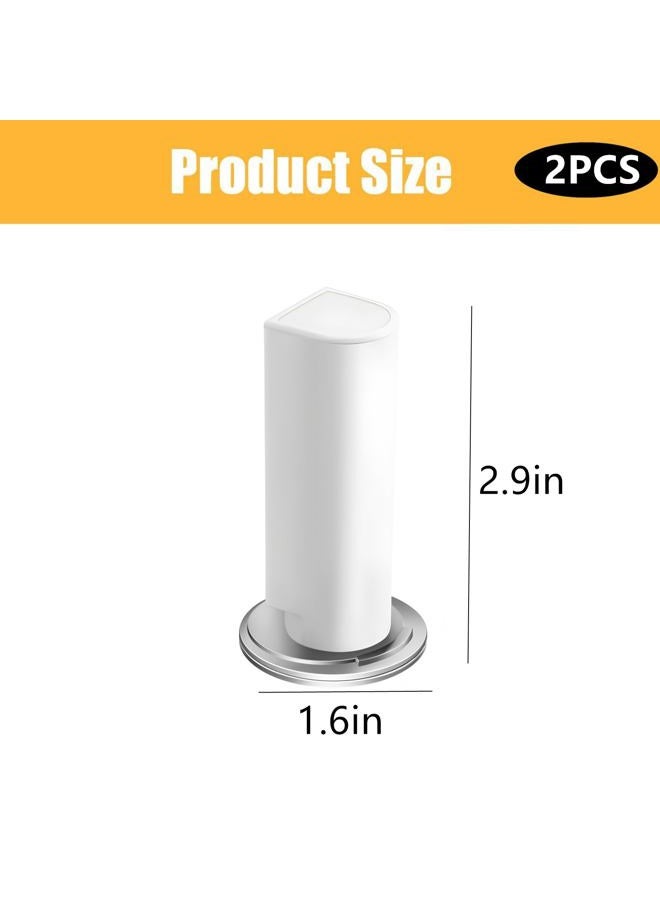 Simidobook Magnetic Door Stoppers 2 Pack, No Drilling Strong Adhesive Door Holder, Stainless Steel Windproof Door Catch, Heavy Duty Floor/Wall Mount Door Stop for Home Office Bath, Fits 5-20mm Gaps (White) (2) - Image 2