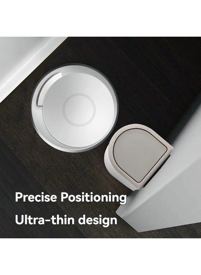 Simidobook Magnetic Door Stoppers 2 Pack, No Drilling Strong Adhesive Door Holder, Stainless Steel Windproof Door Catch, Heavy Duty Floor/Wall Mount Door Stop for Home Office Bath, Fits 5-20mm Gaps (White) (2) - Image 5