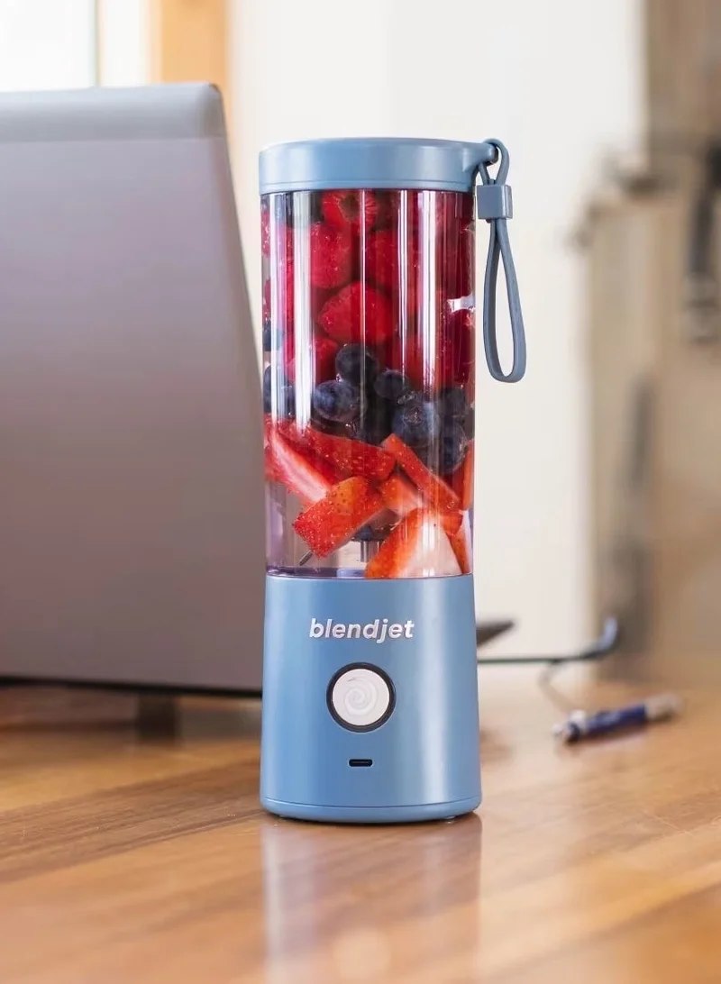 بليندجيت V2 Portable Blender Smoothie Maker, Personal Blender, Fruit Blender, Leak Proof Juicer, BPA-Free 475ml 200W Sports Bottle, USB-C Rechargeable, Ice Crusher with Stainless Steel Blades - Cloud