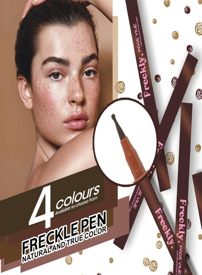 CLLFUU Freckle Pen,2 PCS Faux Freckle Stamp Waterproof,Fake Face Freckles Stain Makeup Long Lasting Quick Dry,Natural Lifelike Soft Dot Freck Pen 01-Light+02-Medium - Image 3