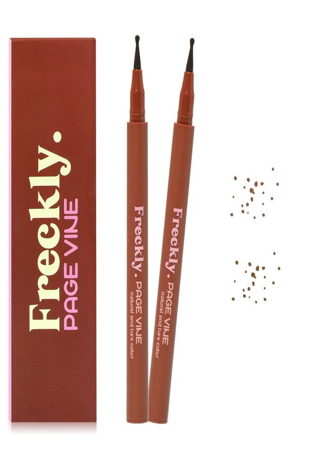 CLLFUU Freckle Pen,2 PCS Faux Freckle Stamp Waterproof,Fake Face Freckles Stain Makeup Long Lasting Quick Dry,Natural Lifelike Soft Dot Freck Pen 01-Light+02-Medium - Image 1