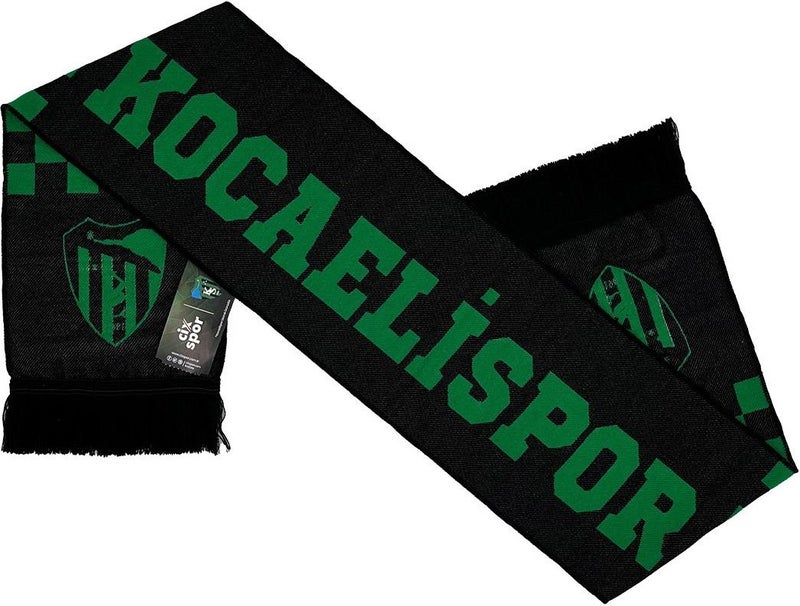 Kocaelispor Licensed Checkered Woven Scarf Green-Black  - Image 1