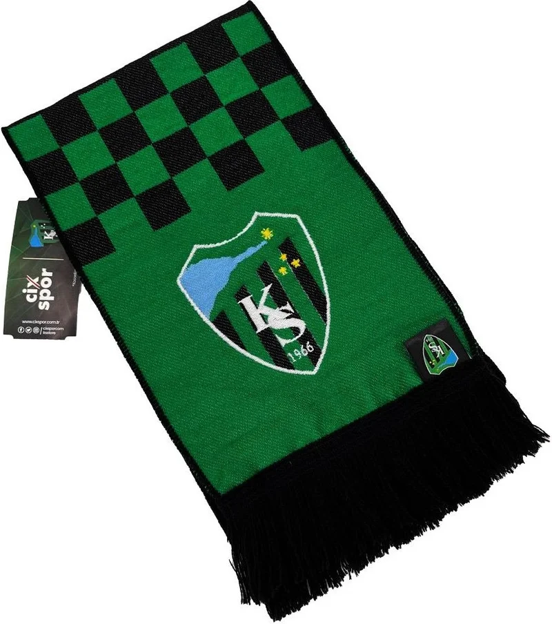 Kocaelispor Licensed Checkered Woven Scarf Green-Black