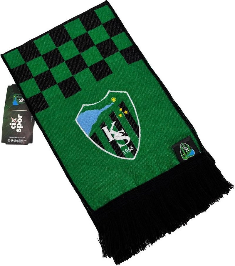 Kocaelispor Licensed Checkered Woven Scarf Green-Black  - Image 3