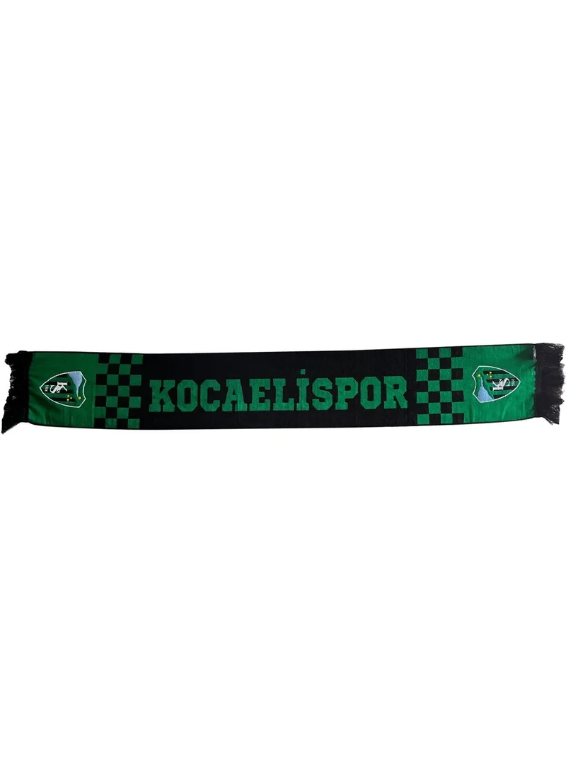 Kocaelispor Licensed Checkered Woven Scarf Green-Black