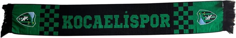 Kocaelispor Licensed Checkered Woven Scarf Green-Black  - Image 2