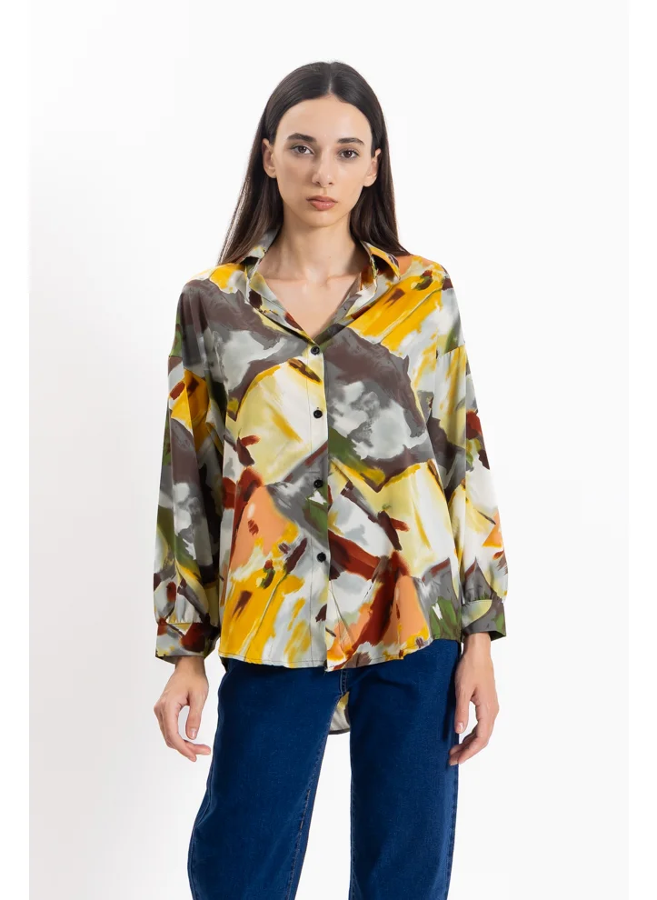 SHAPES LIGHTWEIGHT ABSTRACT PRINT SHIRT
