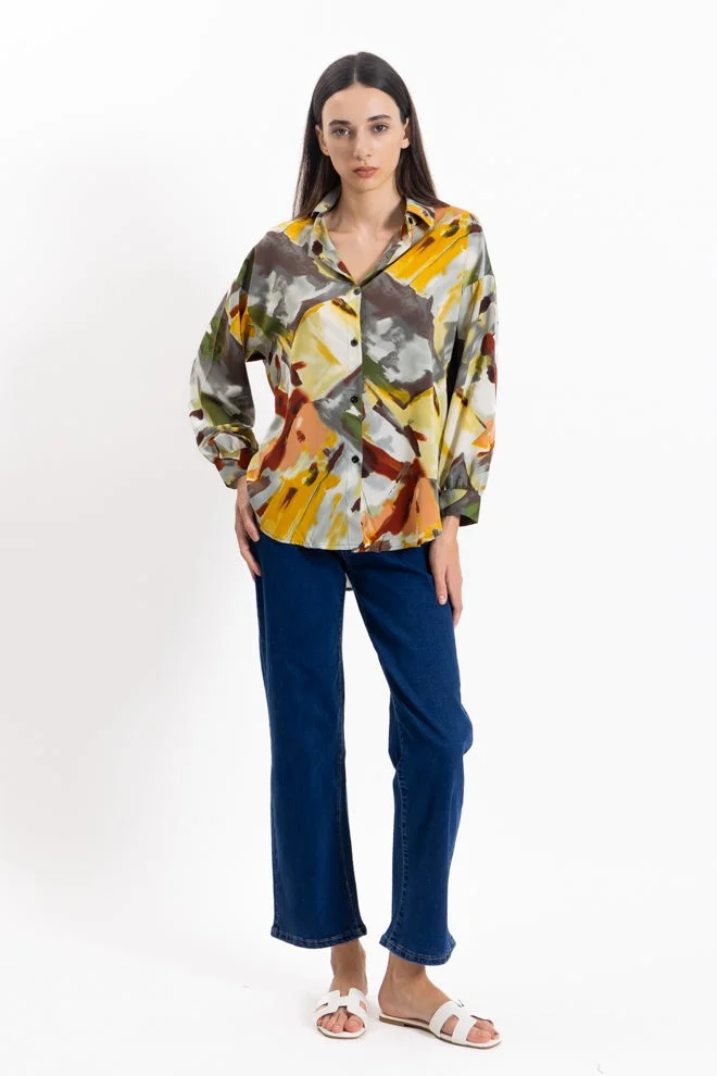 Shapes MULTICOLOUR LIGHTWEIGHT ABSTRACT PRINT SHIRT for Women | Best Price UAE