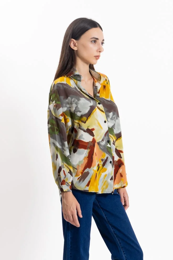 Shapes MULTICOLOUR LIGHTWEIGHT ABSTRACT PRINT SHIRT for Women | Best Price UAE