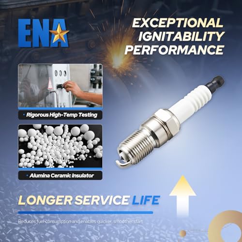 ENA مجموعة ENA من 6 شمعات إشعال بلاتينية 2000 2001 2002 2003 2004 2005 2006 2007 2008 2009 متوافقة مع ميركوري فورد إيسكيب فريستايل فيوجن موستانج توريز زيفير ميلان مونتيغو سابل V6 3.0L استبدال# SP433 - Image 3