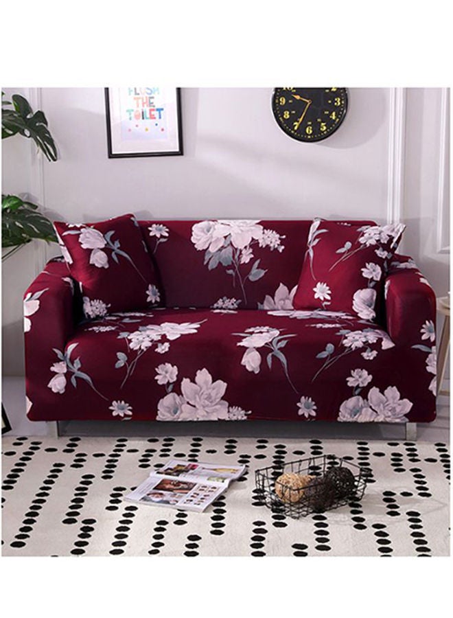NIBEMINENT Printed Triple Seater Sofa Slipcover Red/Pink 190-230cm - Image 2