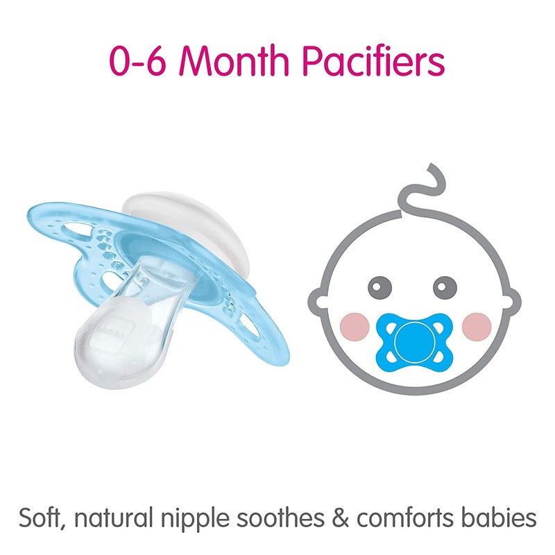 MAM Clear 0-6 Month Pacifiers Value Pack (3 Pack), 0-6 Months Baby Girl Pacifiers, Best Pacifier for Breastfed Babies - Image 4