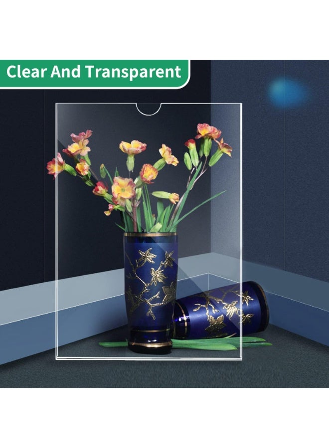 هاهاهاي 3 قطع حامل لافتات أكريليك A4 أكريليك، 210 × 297 مم، حامل عرض على الحائط مع شريط لاصق للمنزل، المكتب، المتجر، المطعم - Image 3