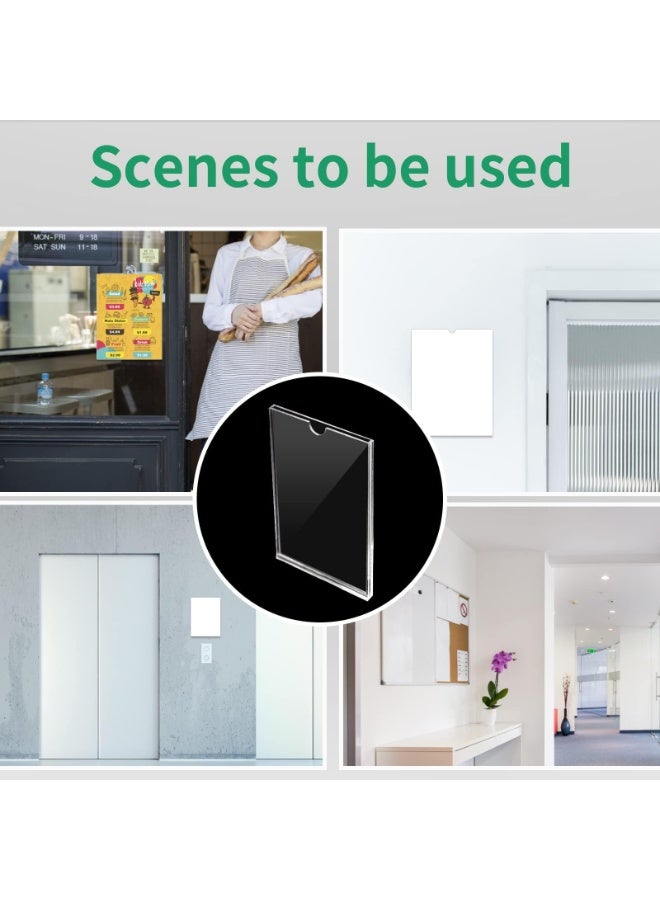 هاهاهاي 3 قطع حامل لافتات أكريليك A4 أكريليك، 210 × 297 مم، حامل عرض على الحائط مع شريط لاصق للمنزل، المكتب، المتجر، المطعم - Image 2