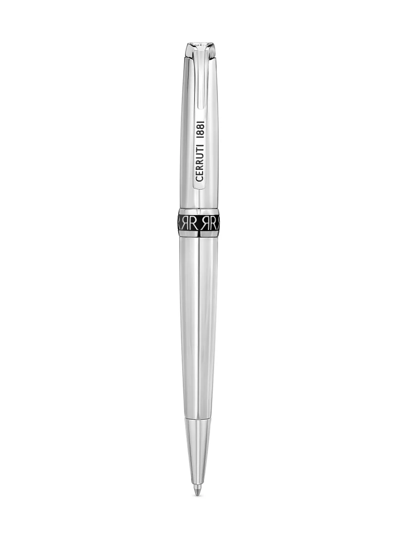 شيروتي 1881 Luciano Silver Black Stainless Steel Blue Ink Ballpoint Pen