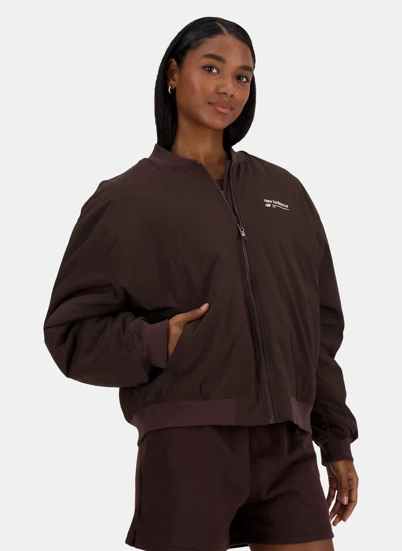 New Balance Women's Linear Heritage Bomber Jacket