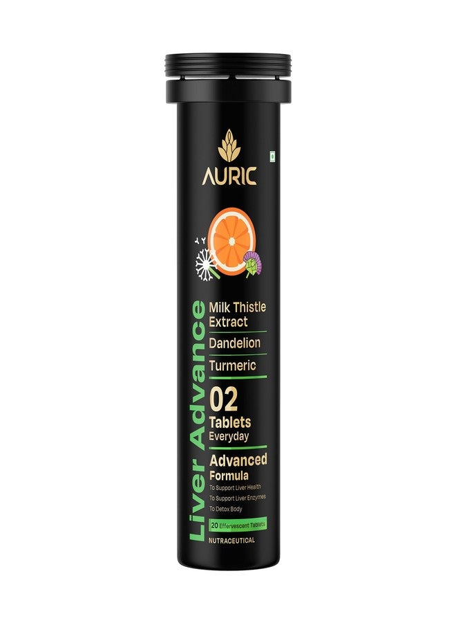 Auric Liver Advance Effervescent | 20 Tablets | Ayurveda Liver formulation | Clinically Researched with No Artificial colours or Sweeteners - Image 1