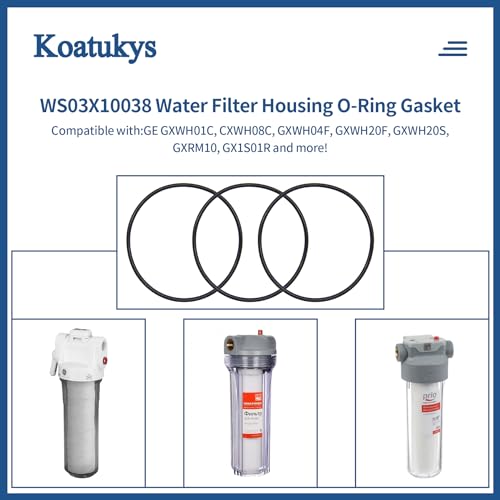 Koatukys WS03X10038 Water Filter Housing O-Ring Gasket for GE GXWH01C, CXWH08C, GXWH04F, GXWH20F, GXWH20S, GXRM10 & GX1S01R (3/Pack) - Image 4