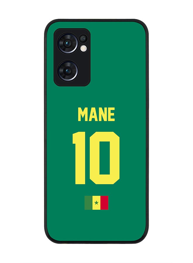 Stylizedd Rugged Black edge case for Oppo Find X5 Lite, Slim fit Soft Case Flexible Cover - Football Team - Senegal, Player Name - Mane - Image 1