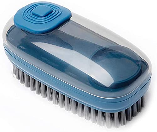 KITOOL 1PC Automatic Liquid Dispenser Cleaning Brush Blue Plastic Bristles Plastic Material Includes 1 Brush Recommended for Dishes Shoes Clothes Kitchen Surfaces - Image 1