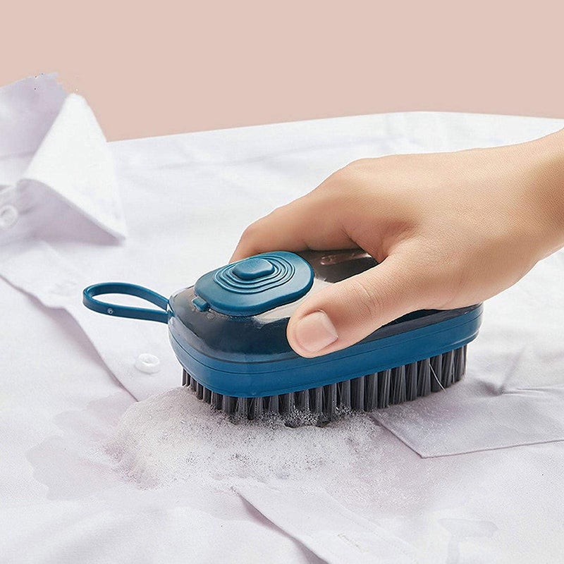 KITOOL 1PC Automatic Liquid Dispenser Cleaning Brush Blue Plastic Bristles Plastic Material Includes 1 Brush Recommended for Dishes Shoes Clothes Kitchen Surfaces - Image 4