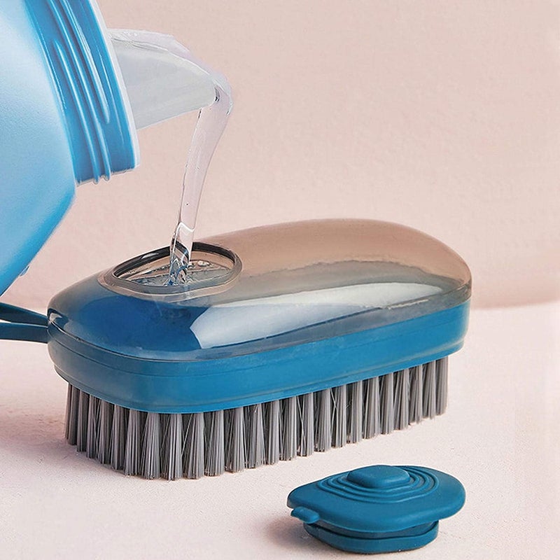 KITOOL 1PC Automatic Liquid Dispenser Cleaning Brush Blue Plastic Bristles Plastic Material Includes 1 Brush Recommended for Dishes Shoes Clothes Kitchen Surfaces - Image 2