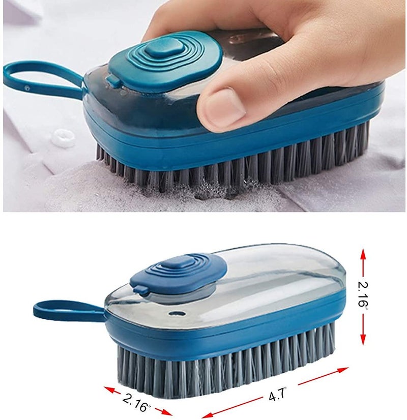 KITOOL 1PC Automatic Liquid Dispenser Cleaning Brush Blue Plastic Bristles Plastic Material Includes 1 Brush Recommended for Dishes Shoes Clothes Kitchen Surfaces - Image 5