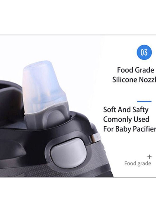 NIBEMINENT Outdoor Portable Water Bottle With Straw Black/White - Image 4