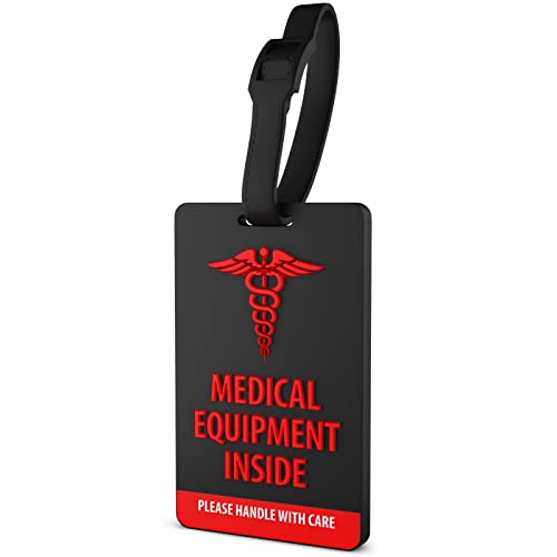 Shacke Medical Equipment Luggage Tag for Respiratory Devices (Black/Vertical) - Image 1